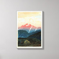 剣 山 旭, Mount Tsurugi, Hiroshi Yoshida, Woodcut