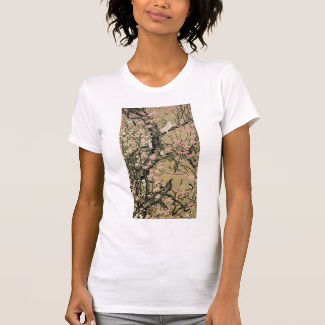 動 綵 絵(18)桃 小 植, 花 T-Shirt (Vorderseite)