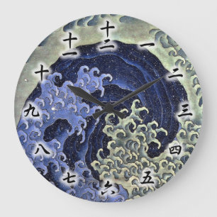 北斎の波, 北斎 Hokusai Welle, Hokusai, Japan-Kunst Große Wanduhr