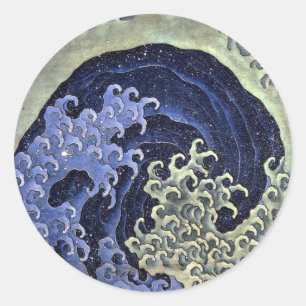 北 斎 波, 北 斎 Hokusai Wave, Hokusai, Runder Aufkleber