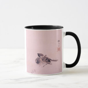 双雀, 栖鳳 Paar des Spatzen, Seihō, japanische Kunst Tasse