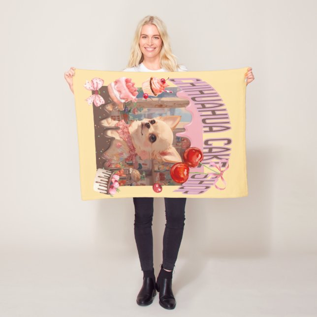 可愛いチワワのケーキ屋さん、sweets 、cherry、coquett,cake,puppyが好き fleecedecke (Beispiel)