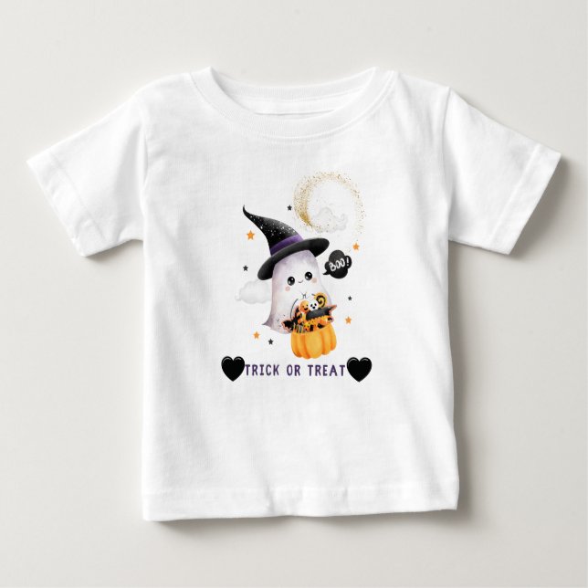 可愛いハロウィーンTシャツTrick or treet Baby T-shirt (Vorderseite)