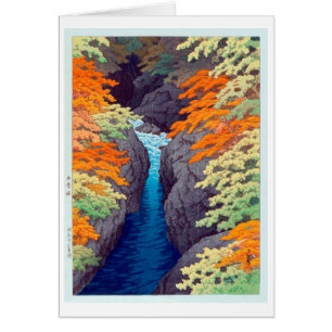 吾 妻 峡, Gorge Azuma, Hasui Kawase, Coupe de bois
