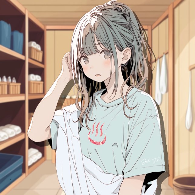 和柄銭湯マークTシャツ｜Nihon SENTO T-Shirt 寿司娘 GenerativeAI (Von Creator hochgeladen)