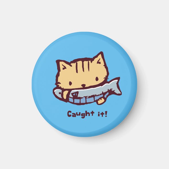 大きなお魚ゲット！| Big Catch! Cute Kitten with a Fish Magnet (Vorne)