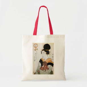 女 と 犬, 歌 Frauen und Hunde, Utamaro, Ukiyos Tragetasche