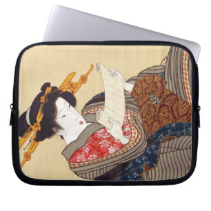 女, 国 貞 Frau, Kunisada, Ukiyo-e Laptopschutzhülle