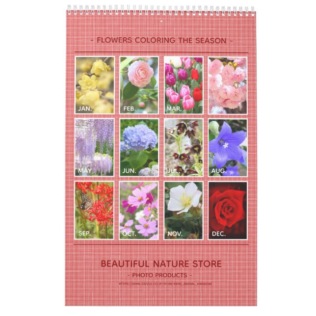 季節の花々のカレンダー KALENDER (Rückseite)