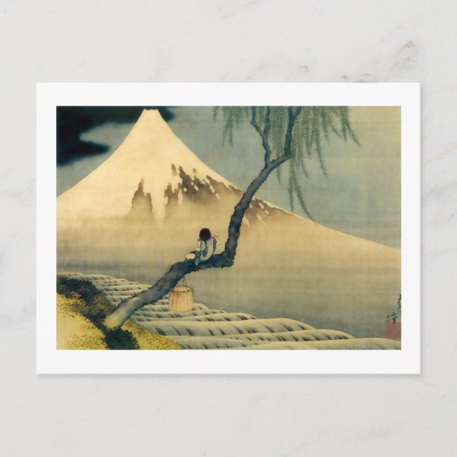 富 士 と 年, 北 Mount Fuji und Boy, Hokusai, Ukiyo-e Postkarte (Vorderseite)