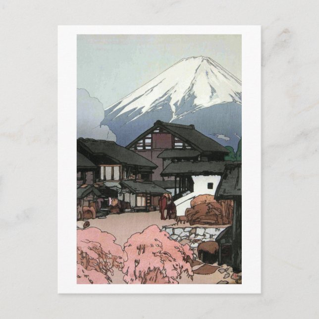 富 士 十 船 津, zehn Ausblicke auf Fuji, Funatsu, Yoshi Postkarte (Vorderseite)