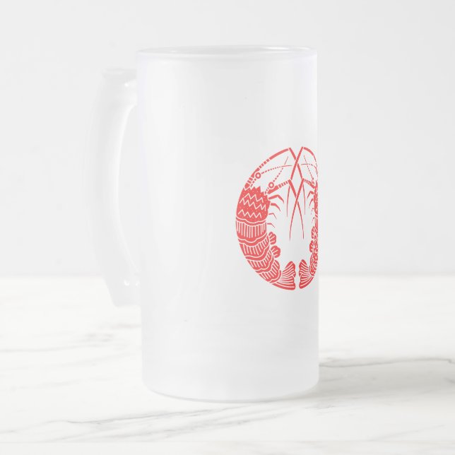 対 い 海 老 丸 の MATTGLAS BIERGLAS (Vorderseite Links)