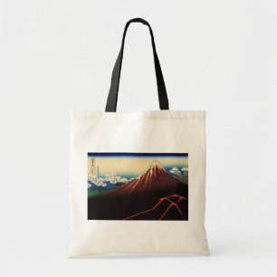 山 下 白 雨, 北 Thunder und Mount Fuji, Hokusai, Ukiyo- Tragetasche