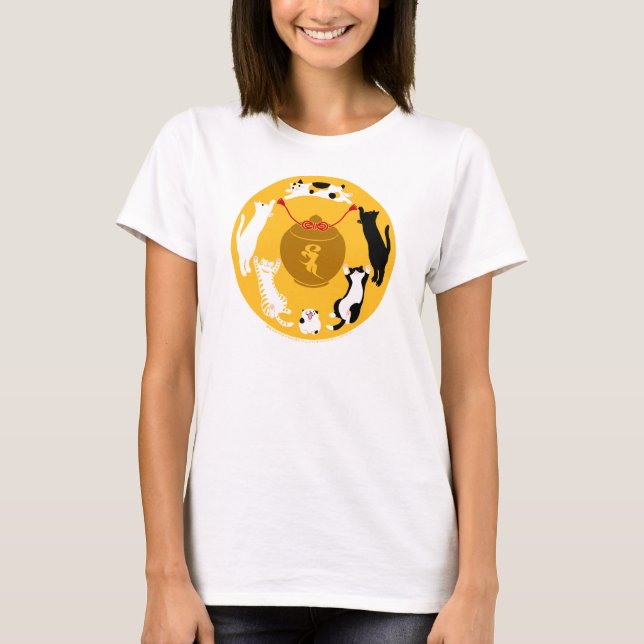 御守六猫 Tシャツ レディース T-Shirt (Vorderseite)