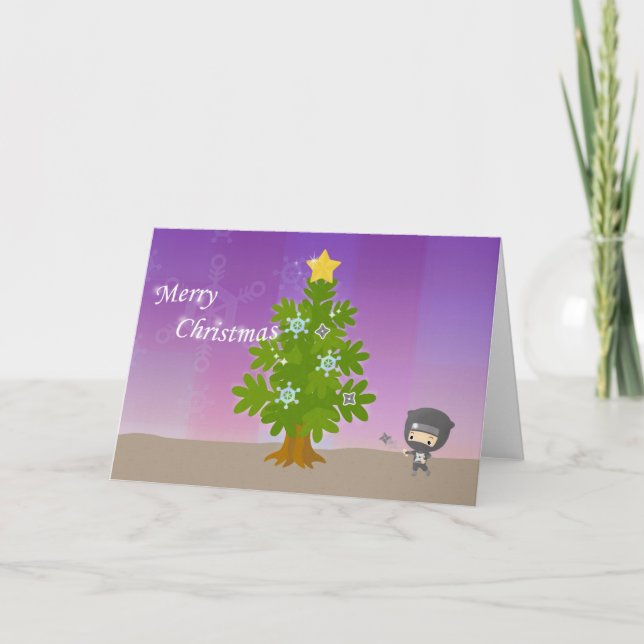 忍者のクリスマス FEIERTAGSKARTE (Vorderseite)