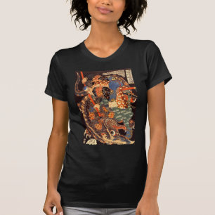 怪 物 と 闘 武 蔵, kämpfen Musashi Monster, Kuniyoshi. T-Shirt