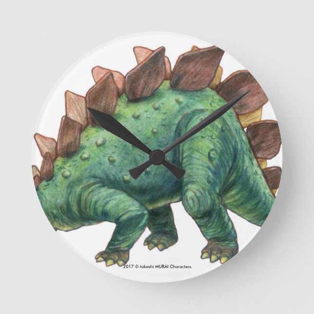 恐 竜 シ リ ズ(Stegosaurus)壁 掛 Runde Wanduhr (Vorderseite)