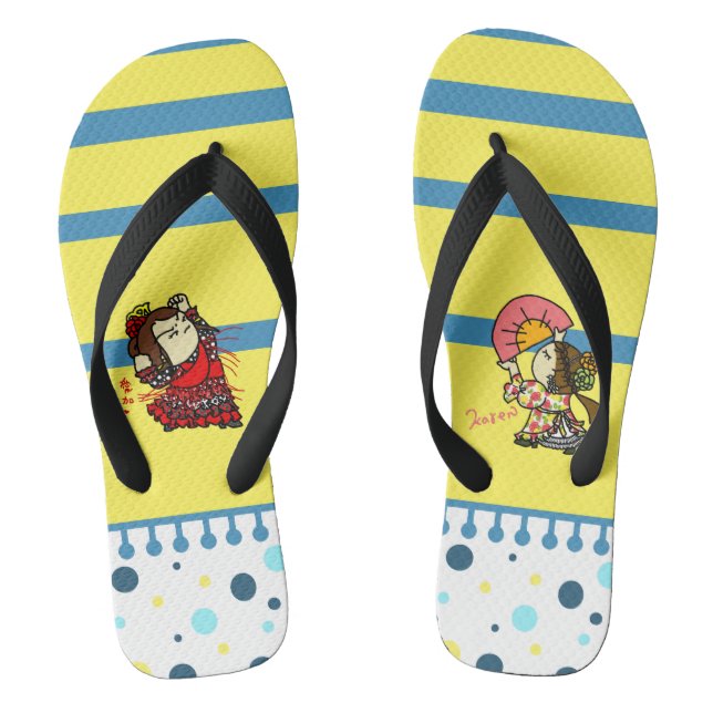 愛加ちゃんとかれんちゃん（ストライプ） FLIP FLOPS (Fußbett)