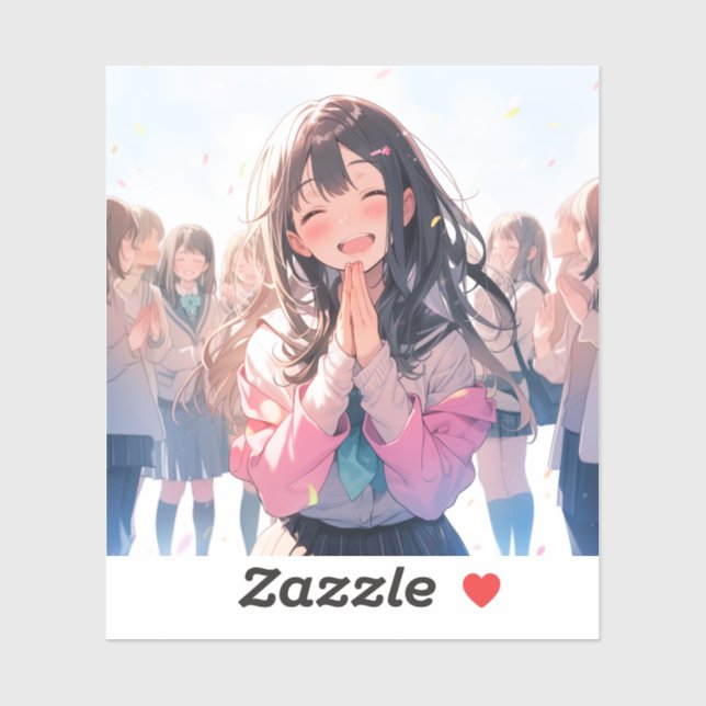 【感謝シール】ありがとうJK｜寿司娘 GenerativeAI Aufkleber (Blatt)