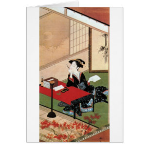 手 を 書 女, 春 Woman einen Brief schreiben, Shunsho