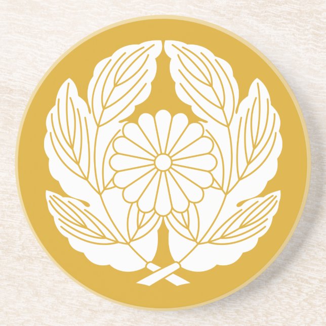 抱 き 菊 の に 菊 葉 GETRÄNKEUNTERSETZER (Vorne)