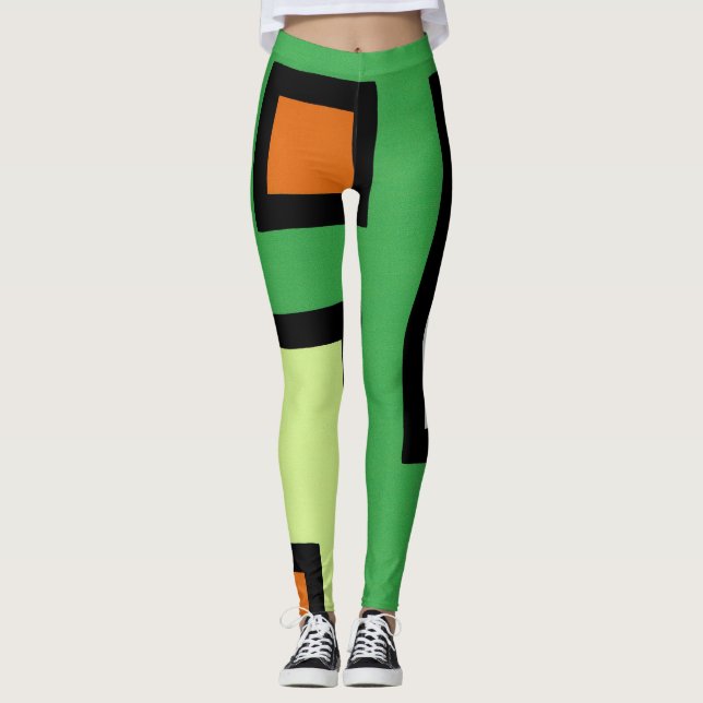 抽象画　モダン　レトロ　mapper #1 レギンス leggings (Vorderseite)