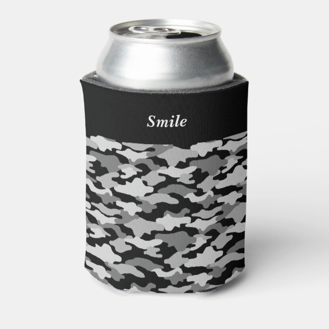 文字　カスタマイズ　迷彩　ブラック 缶クーラー DOSENKÜHLER (Kanne Rückseite)