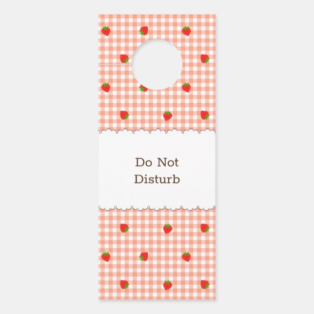 文字　カスタム（いちご+チェリー） ドアノブサイン TÜRANHÄNGER (Vorderseite)