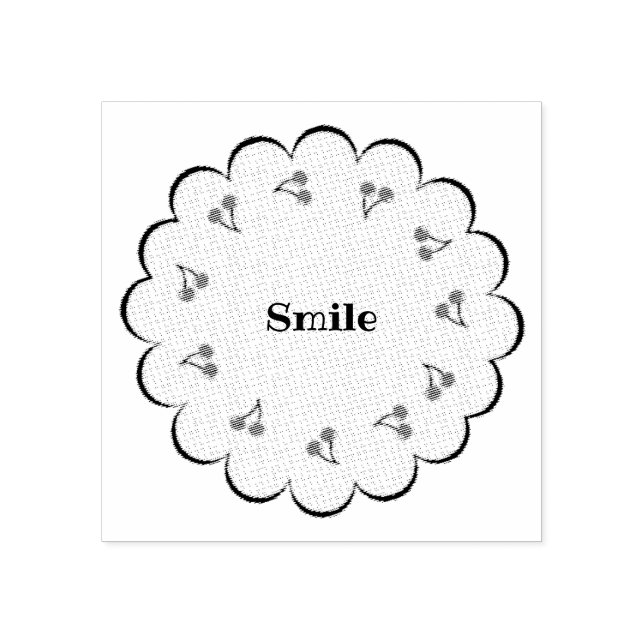 文字　カスタム　チェリー　 ラバースタンプ GUMMISTEMPEL (Prägung)