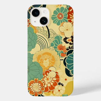 日本の伝統的なヴィンテージデザインを使用したアート作品　花 Case-Mate iPhone 14 HÜLLE