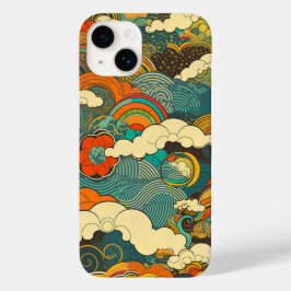 日本の伝統的なヴィンテージデザインを使用したアート作品 雲 Case-Mate iPhone 14 HÜLLE