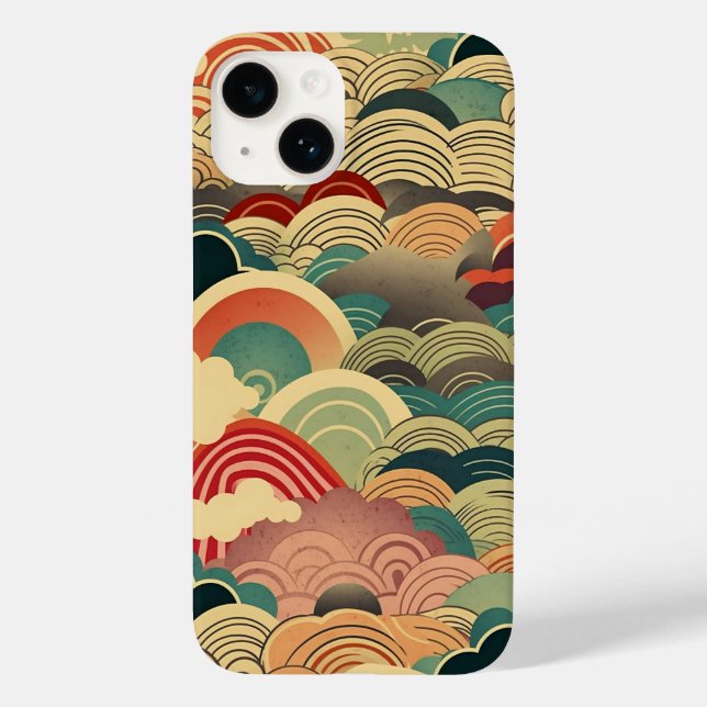 日本の伝統的なヴィンテージデザインを使用したアート作品　雲 Case-Mate iPhone 14 HÜLLE (Rückseite)