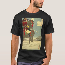 日本画、美しい月と侍 T-Shirt