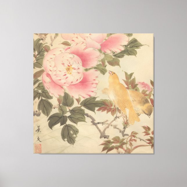 日本画、美しい花鳥画 LEINWANDDRUCK (Vorderseite)