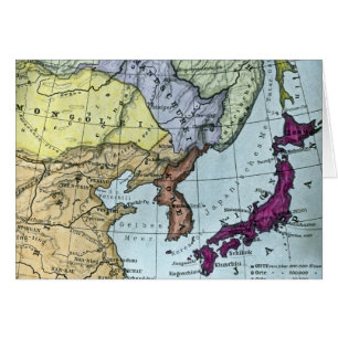 日本 de carte teinté par main japonaise vintage