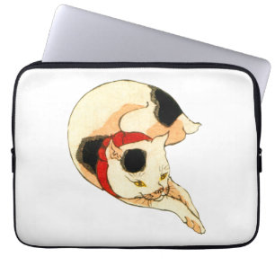 日 本 猫, 国 Japanischer Katze, Kuniyoshi, Ukiyo-e Laptopschutzhülle
