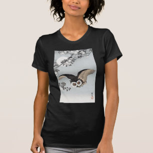 月 と ロ ウ, 古 邨 Flying Owl & Moon, Ukiyo-e T-Shirt