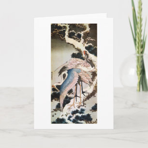 松に鶴, 北斎 streckt sich auf Kiefer, Hokusai, Ukiyo-e Karte