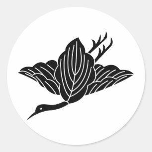 柏鶴 RUNDER AUFKLEBER