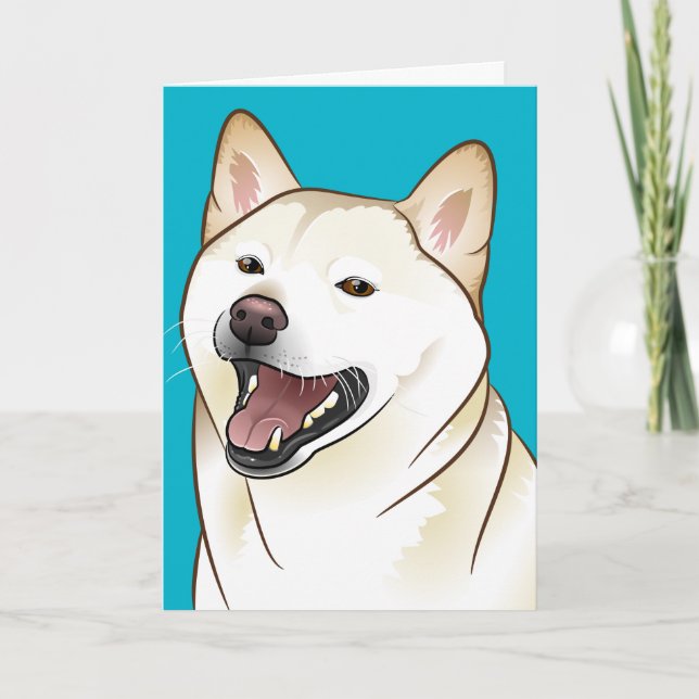 柴 犬 Joyeux anniversaire Shiba Inu carte chien (Devant)