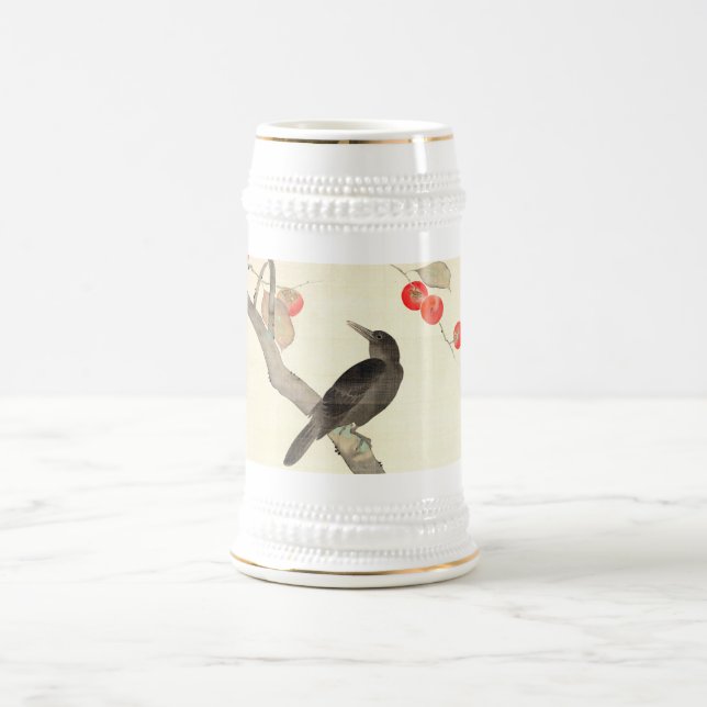 柿 に 烏, 抱 Persimmon und Crow, Hōitsu Bierglas (Mittel)