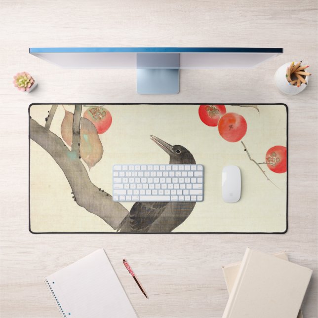 柿 に 烏, 抱 Persimmon und Crow, Hōitsu Schreibtischunterlage (Büro 1)