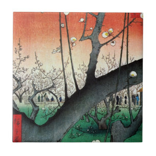 梅の庭園, 広重 Garten des Pflaumen-Baums, Hiroshige, Fliese
