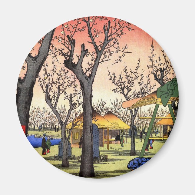 梅 の 園, 広 Garten 重 Pflaumengarten, Hiroshige Ukiyoe Magnet (Vorne)