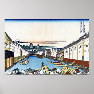 江 戸 日 橋, 北 斎 POSTER