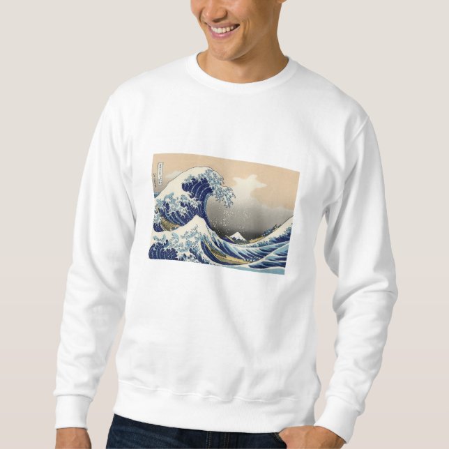 浮世絵スウェット ukiyoe sweat 葛飾北斎 「富嶽三十六景 神奈川沖浪」 スウェットシャツ sweatshirt (Vorderseite)