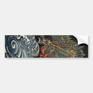 海, 国, 芳, Sea Dragon, Kuniyoshi, Ukiyo-e Autoaufkleber
