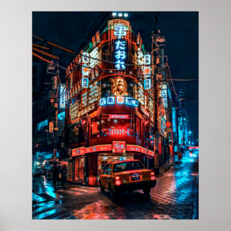 渋谷の居酒屋とタクシー2Lサイズ POSTER