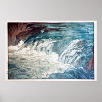 渓 流, Rapids, Hiroshi Yoshida, Holzschnitt