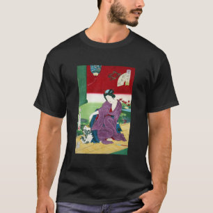猫と女, 国周 Katze und Frau, Toyohara Kunichika, T-Shirt